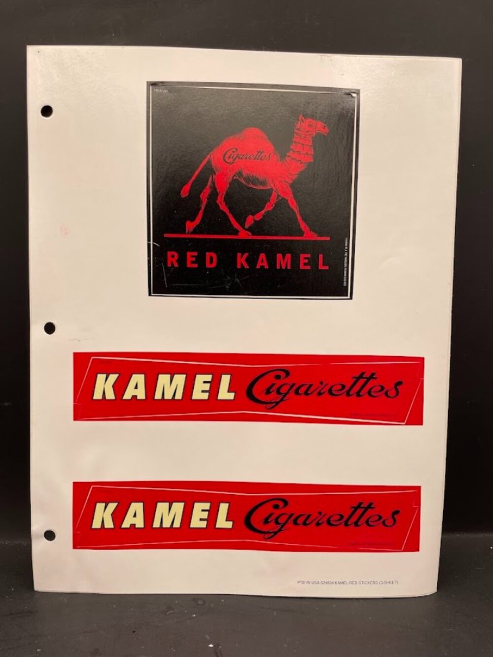 1996 Red Kamel Cigarettes Sticker Decal Display Sheet Kamel Cigarette
